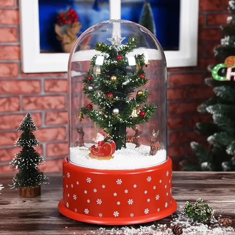 Christmas Music Box Gift Lamp Christmas Snowman Crafts Ornaments Home Decoration Christmas Music Box