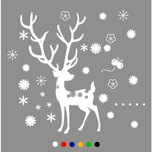 New Jargon New Year Decoration Deer Sticker Decal-White