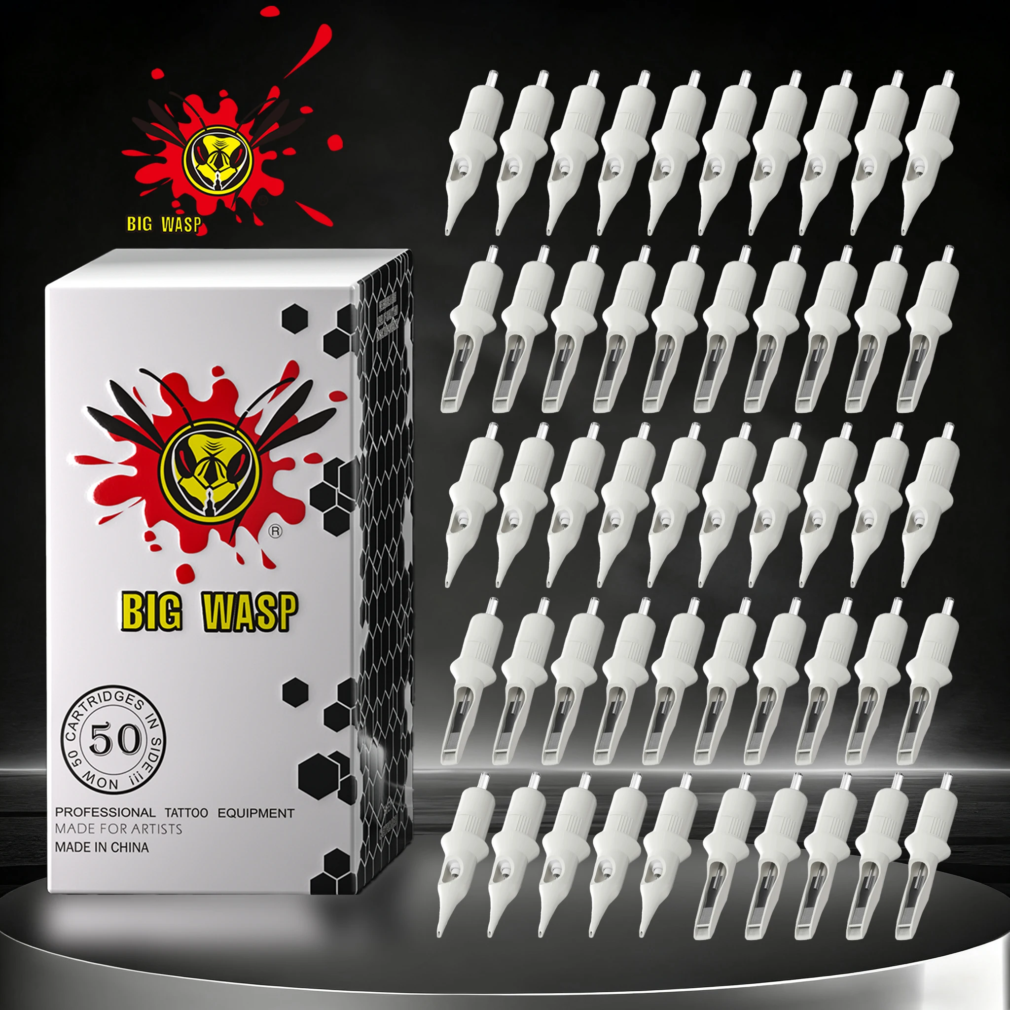 

BIGWASP 50PCS Tattoo Needles Disposable Sterile Safety RL RM RS M1 0.35/0.30MM Tattoo Cartridges Needle For Makeup Body Tattoo