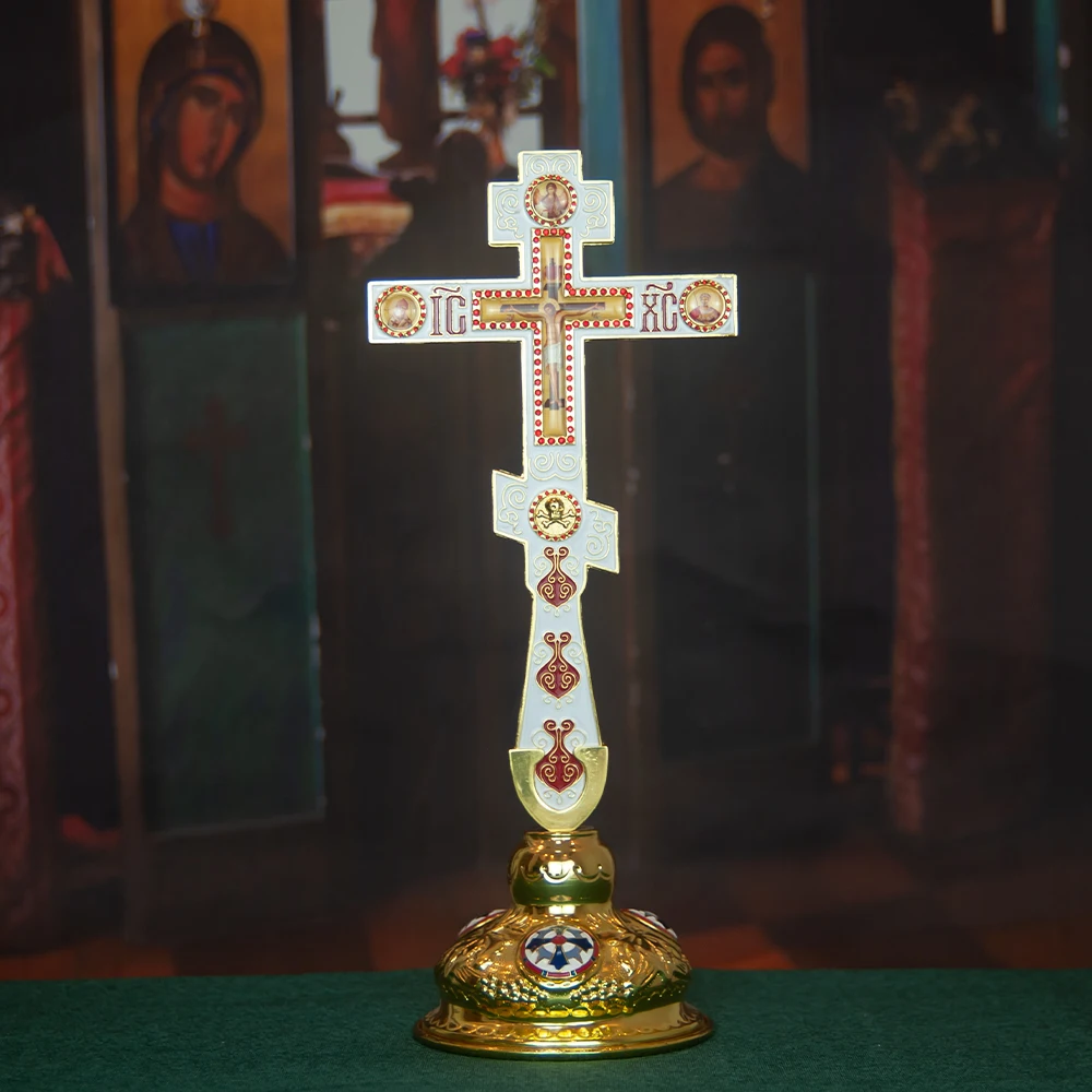 HTISOK Prächtiges Orthodoxes Griechisches Segenskreuz für Kirchendekoration und den persönlichen Gebrauch – Detail 18