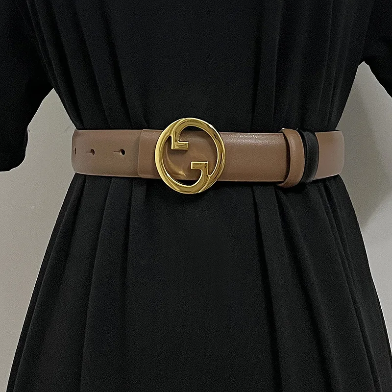 New Women‘s Belt Genuine Leather Belts For Women Female Gold Pin Buckle Strap Fancy Vintage for Jeans Dropshipping