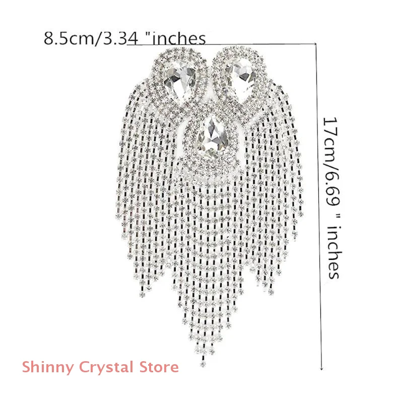 Shoulder Brooch Tassels Rhinestones Jewelry Handmade Shiny Epaulet Clothes Decor Clothing Accessories Gift For Men Women