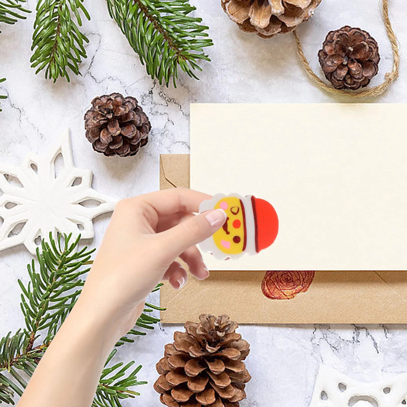 

6 Sets Christmas Eraser Erasers Party Holiday Cartoon Delicate Adorable Pvc Cute for School Kids Student Small