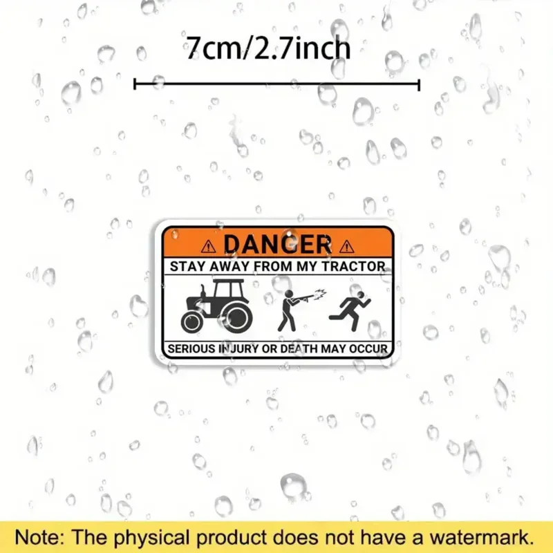 6Fun Farm Safety Warning Sticker - Tractor and Farmer Design