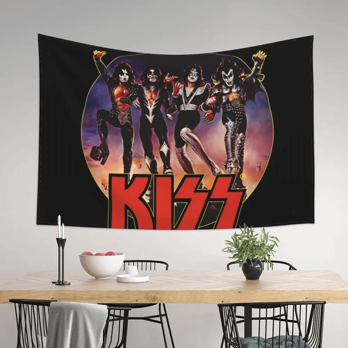 

KISS Band Members Tapestry Wallpaper Bedroom Room Decorations Aesthetic Decorative Wall Mural Decoration For Rooms Tapestry