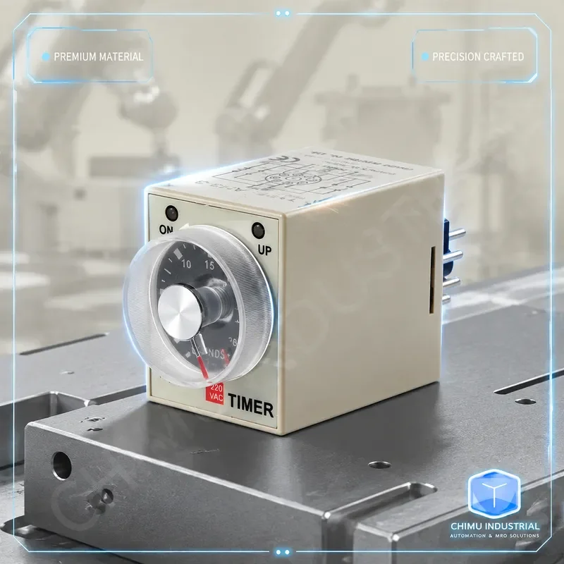 【CHIMU INDUSTRIAL】 AH3-2 AH3-3 Power On Delay Timer Relay DC24V 220V 380V Delay Switch Industrial Control Module