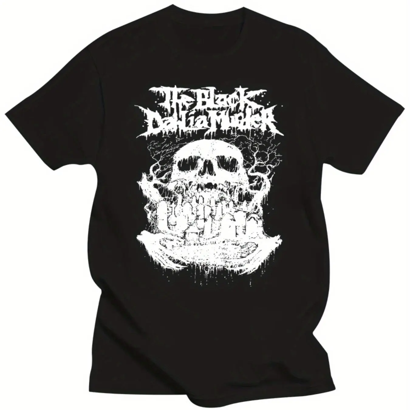 

Мужская хлопковая футболка больших размеров - черная футболка с рисунком Dahlia Murder «Into The Everblack», повседневная рубашка стандартного кроя с короткими рукавами