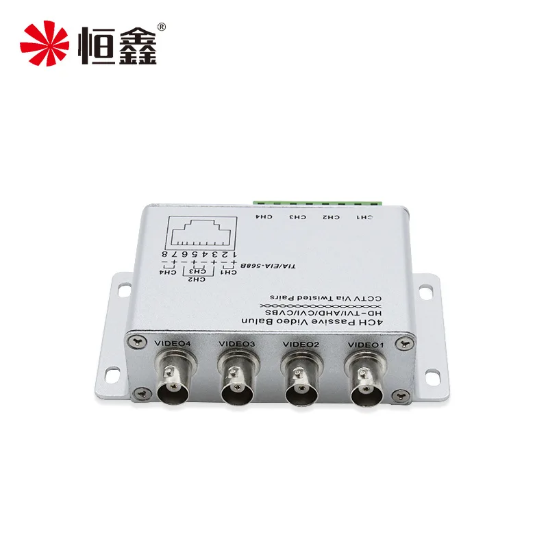 4 Channels Passive Video Balun Receiver Coaxial to RJ45 HD TVI/CVI/AHD/CVBS Twisted Pair Transmitter Transceiver CCTV System