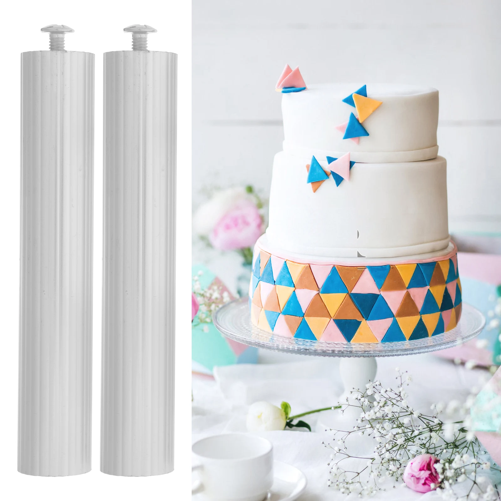 

2 Pcs Cake Support Stand Wedding Centerpiece Tier Stacking Rods Dowels Structure Stands for Party