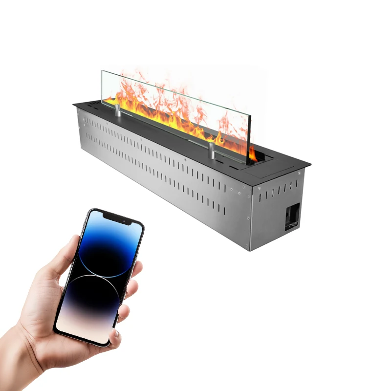 

Modern Designer Freestanding Outdoor Fireplace 3D 9-Flame Colors Wood and Water Fuel for Outdoor Use