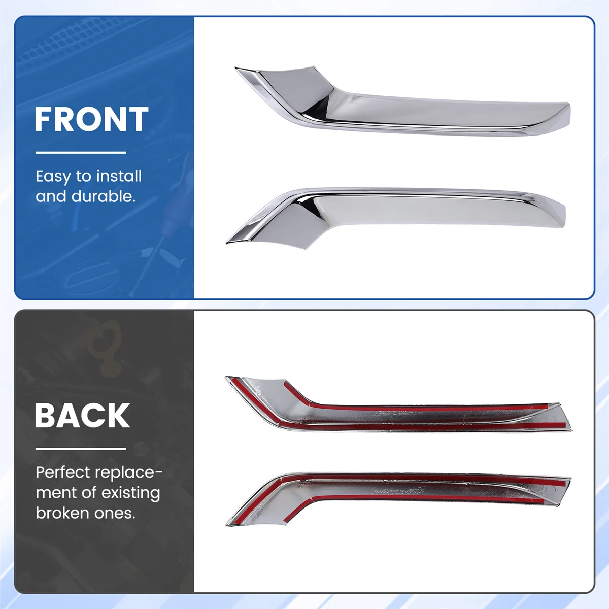 # 혼다 HRV HR-V 베젤 2021 2022 (실버) 용 104R 자동차 크롬 프론트 범퍼 하단 그릴 트림 스트립 안개등 커버 트림