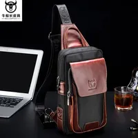 New 2024 Hot Men's First Layer Cowhide Chest Belt Bag Casual Fashion Men's Bag waist bag vintage Shoulder Bag Men's Chest Bag