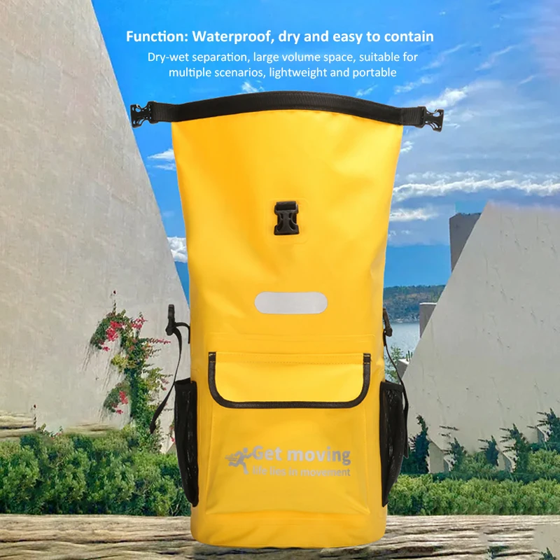 25L Waterproof Dry Bag Dry-wet Separation Swimming Backpack Rucksack Pack for Outdoor Kayaking Rafting Boating River Trekking