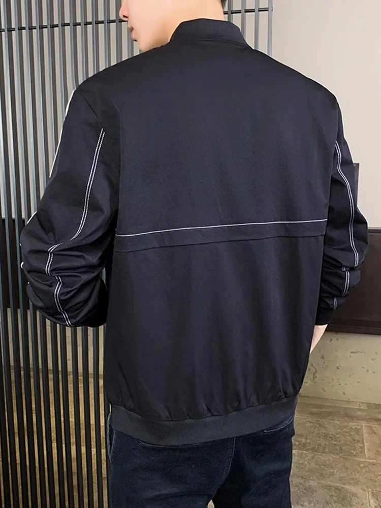 

Faionable Autumn Winter Men's Jaet Casual Leisure Fce Lined Baseball Coat Polyester Fabric Zipper Closure Long Sve