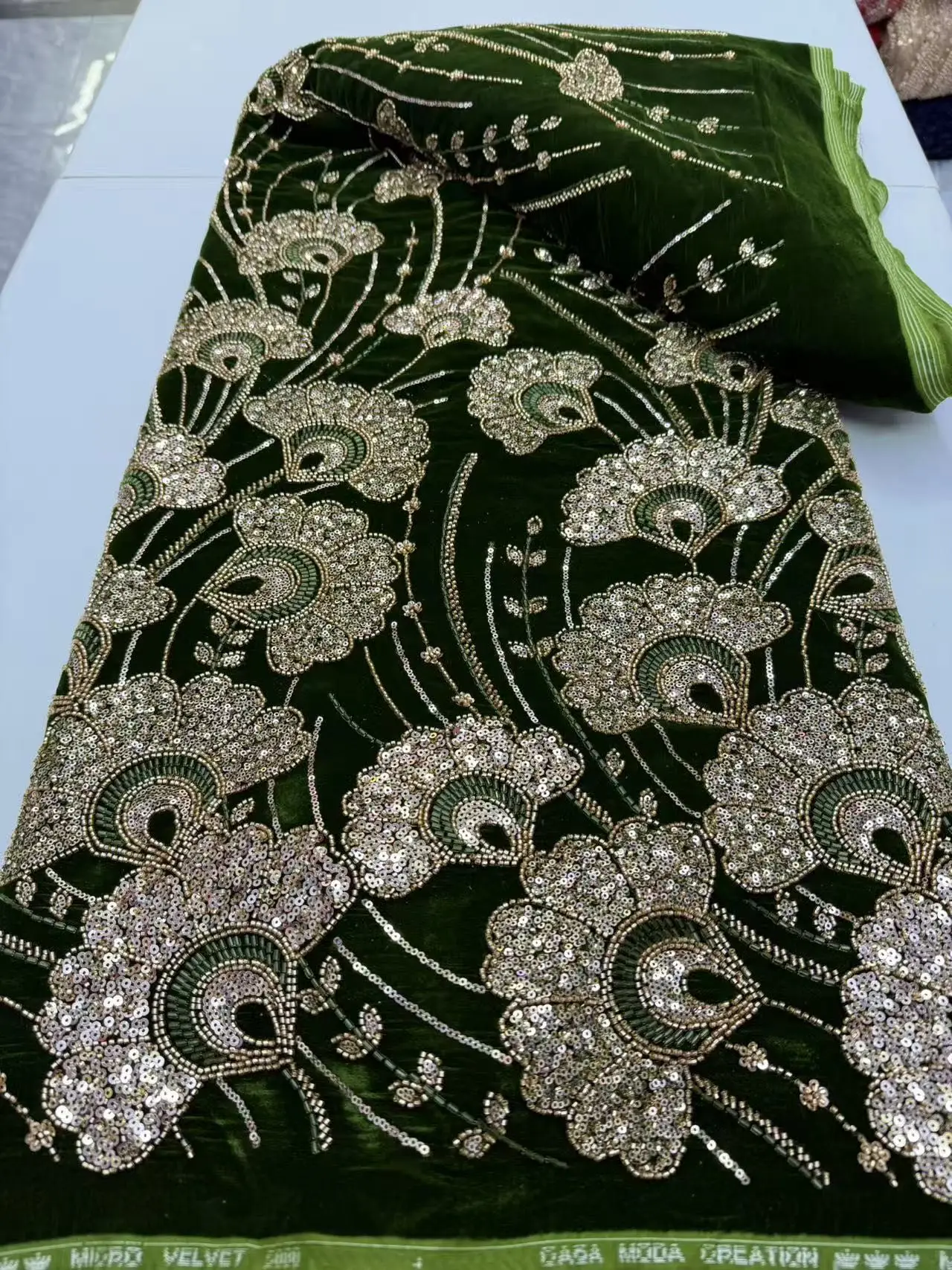 

High-Quality African Nigerian Lace Fabric for Sewing Velvet Sequins Embroidered Cord Guipure for Party Dresses Weddings JY515