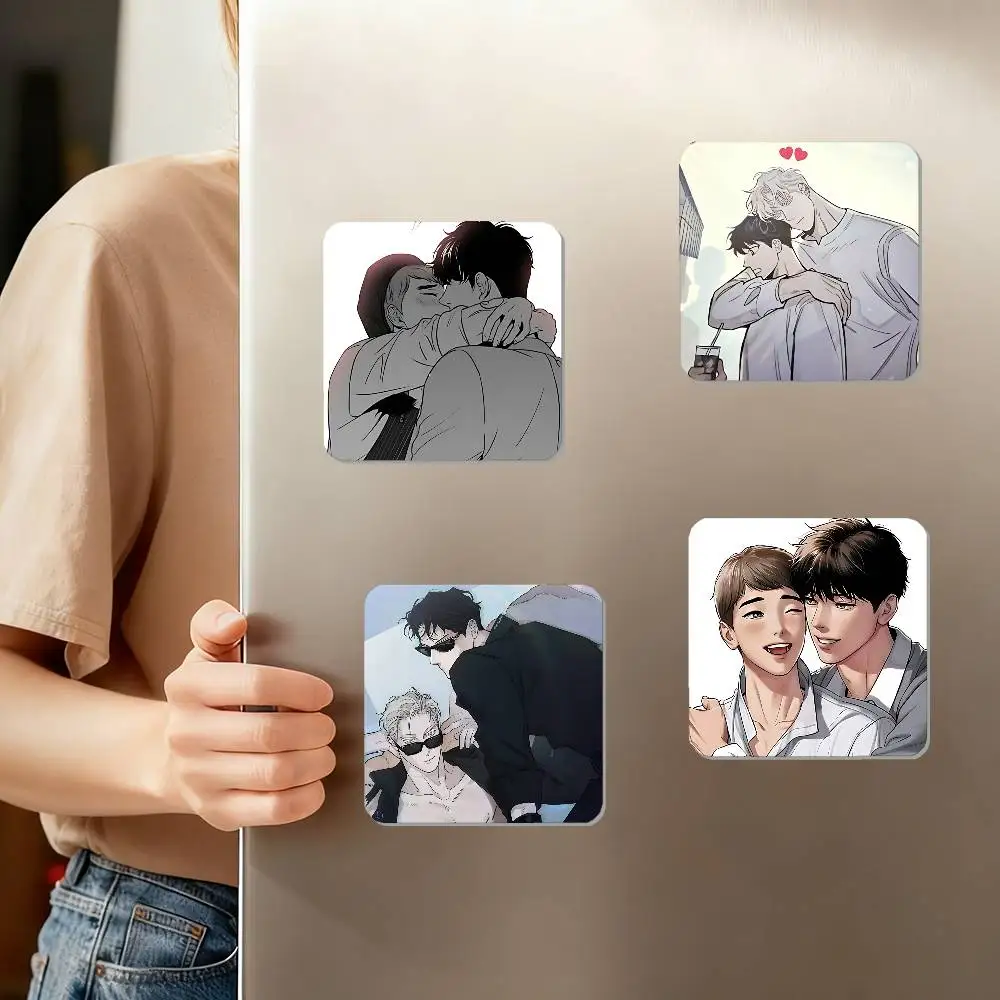 Korean Comics Collection Refrigerator Magnet Square Stickers - Can Be Used To Personalize Home Decoration And Are Ideal Keepsake