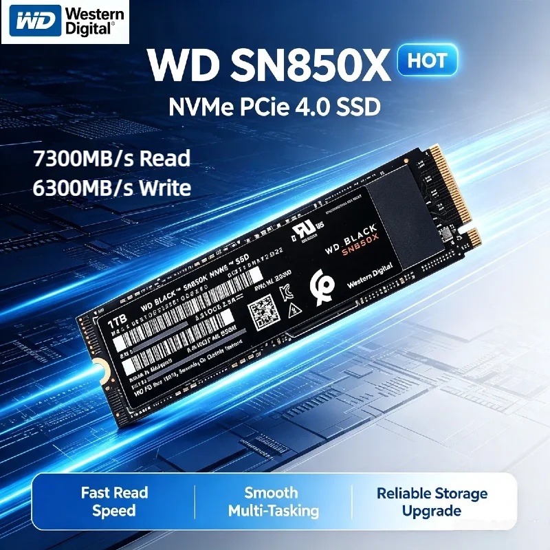 2026 New WD SN850X WD M.2 2280 NVMe PCIe Gen 4.0 SSD 1TB 2TB 4TB Internal Solid State Hard Drive For Gaming Desktop Laptop