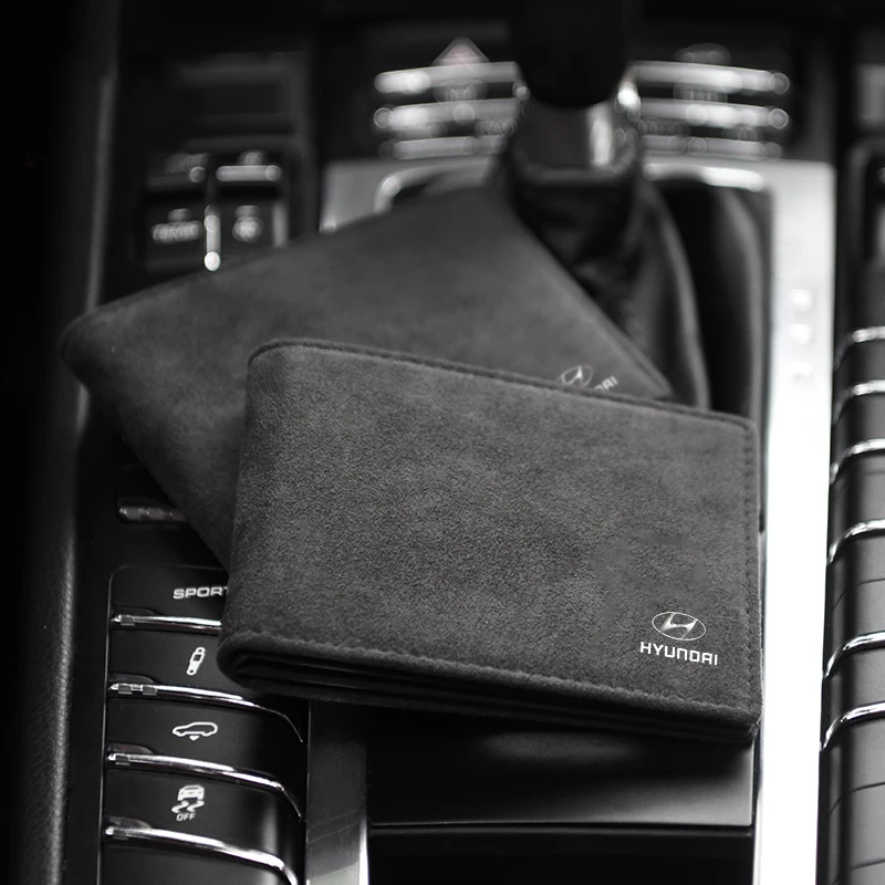 

Car Driver License Cover Suede Anti-Fur Car Driving Documents For Hyundai Tucson IX35 I30 I20 Kona Coupe Veloster I40 Getz