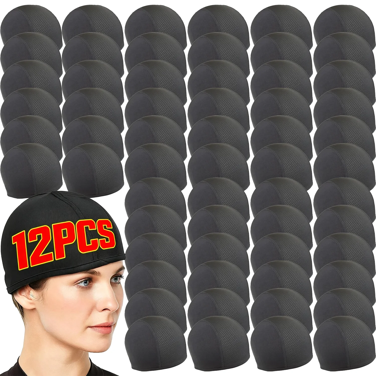 Helmet Inner Cooling Cap Sweat Wicking Skull Cap Under Helmet Beanie for Motorcycle Riding Outdoor Sports Breathable Headwear