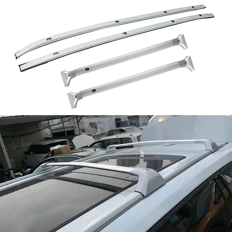 FANTE 4PCS Roof Rail Racks Cross Bars Kit Fits for Toyota Highlander Kluger 2020-2022 Cargo Crossbars Luggage Carrier Silver