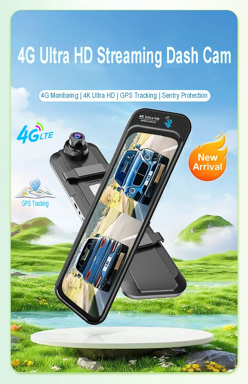 4G 4K Stream Dashcam 2CH ADAS Sentry GPS RemoteSnap Totwinkel-Überwachung 24H Parküberwachung Zeitraffer Nachtsicht App Bewegungssensor G-Sensor Loop-Aufnahme – Detail 1