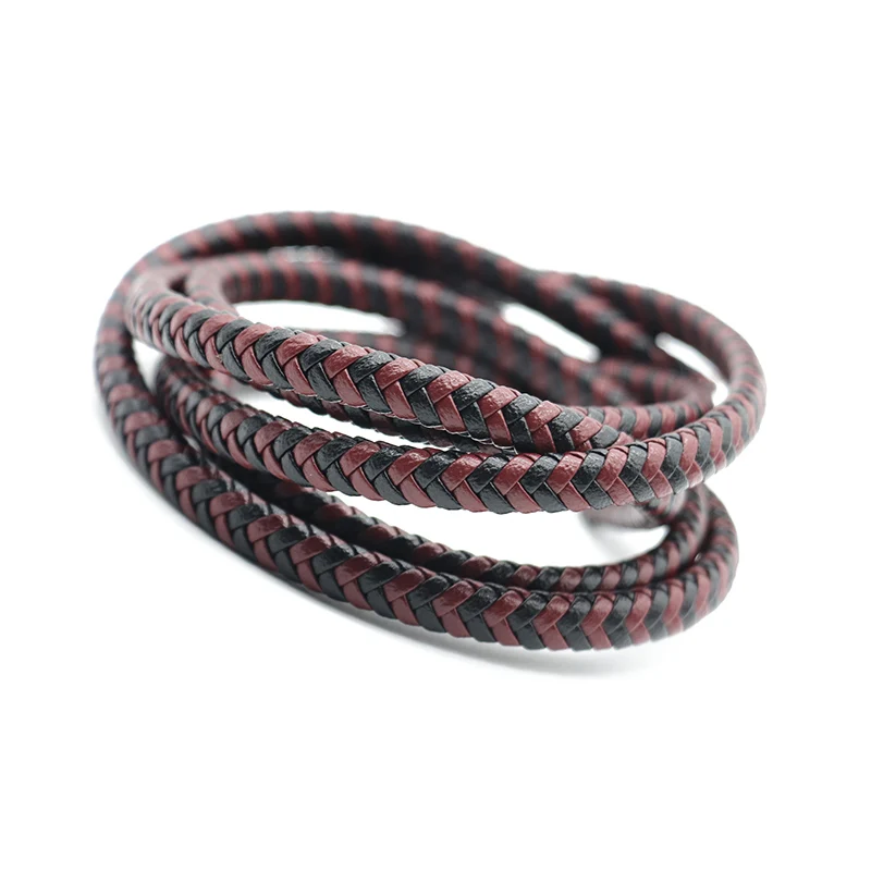 0.5m/1m/Pack 6mm 8mm Vintage Genuine Flat Braided Leather Cords for DIY Leather Bracelet Jewelry Making Findings Wholesale