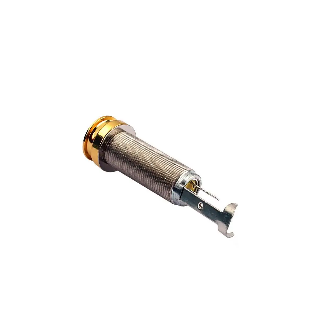 Acoustic Electric Guitar Accessory End Pin Output Jack 6.35mm Stereo Cylinder Socket Durable for Luthier Repair