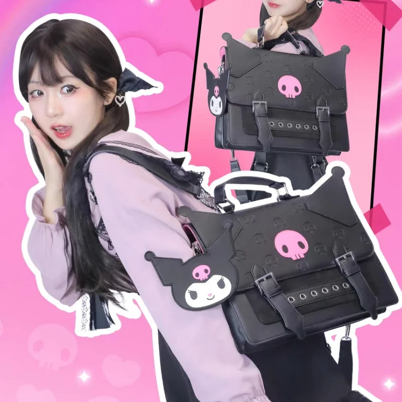 

Новая популярная сумка через плечо Kuromi, новый кавайный рюкзак в японском школьном стиле с регулируемым ремешком для девочек-подростков, милый модный кошелек, игрушки