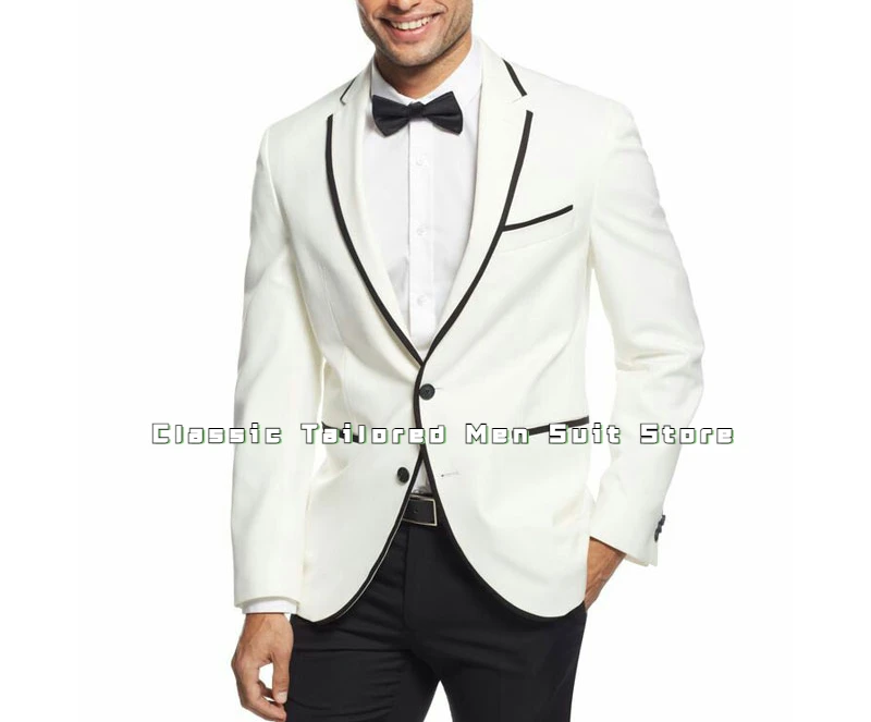 

Custom Made Groom Wedding Tuxedo Ivory Mens Suits Pants Best Man Blazer Costume Homme 2piece Groomsmen Coat Terno Masculino