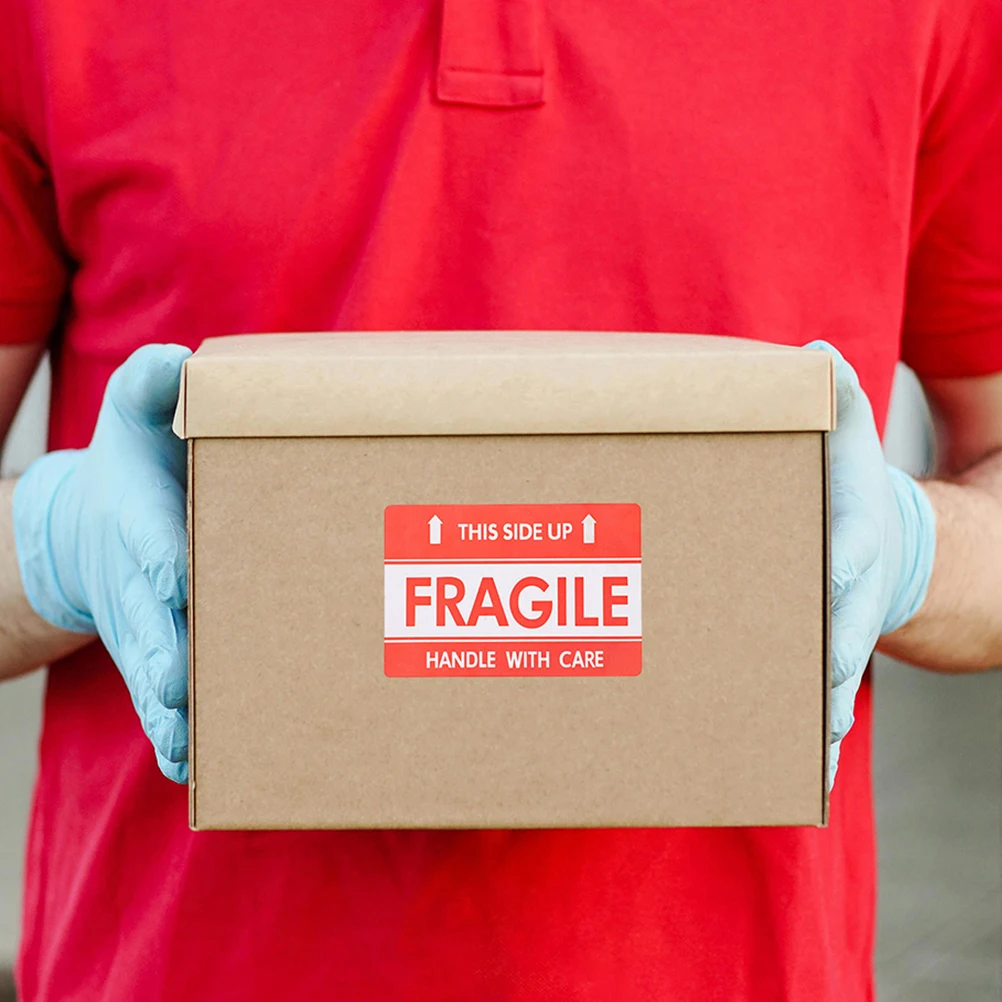 

Stickers Fragile Warning Labels for Moving Small Packaging Red and up Do Not Press