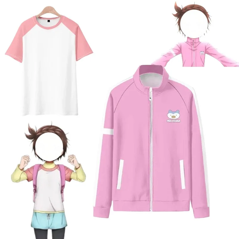 

Anime Yuitsuka Inori Cosplay Costume Pink Coat Short-sleeve Shirt for Halloween Party Roleplay Outfit Y2k Harajuku Casual Jacket