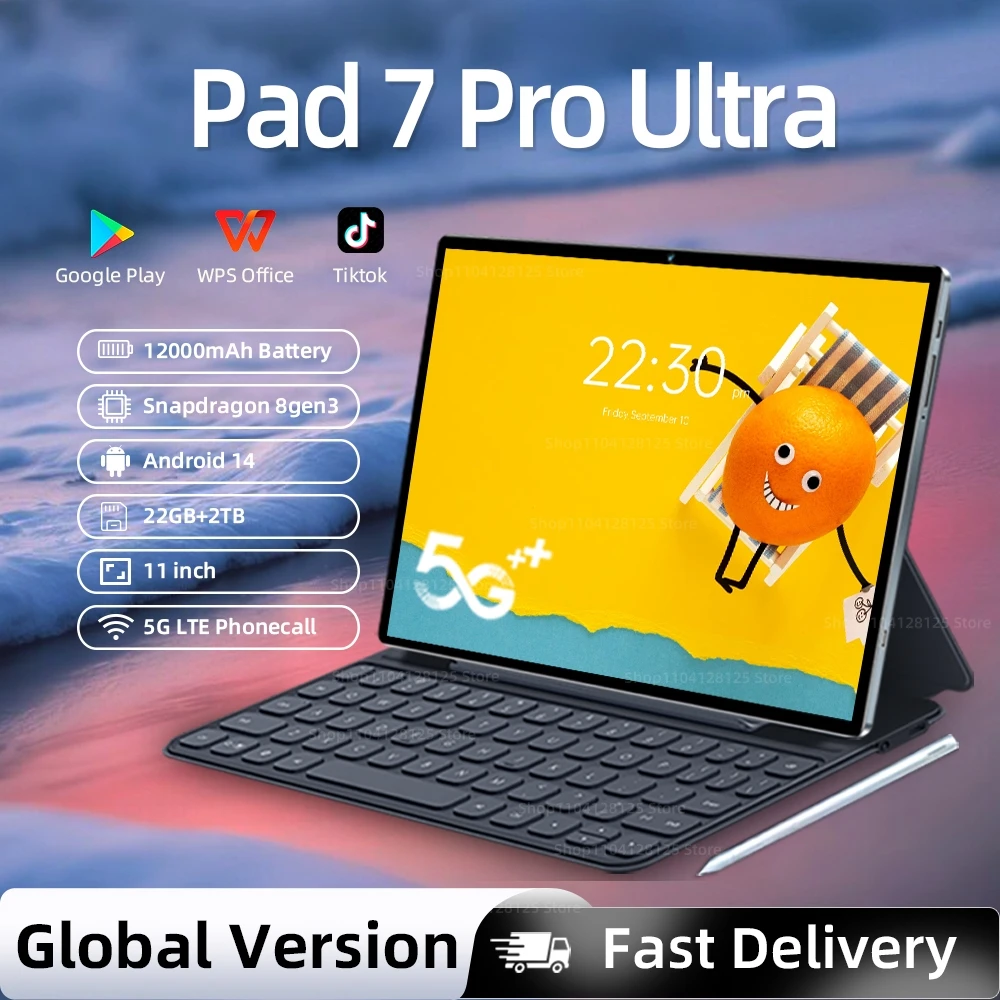 yZ[z2025NIWiO[oŃ^ubgPC Pad 7 Pro Ultra Snapdragon 8gen3 Android 14 HD 4KA22GB + 2TBAfASIM 5G WIFI GPS WPS
