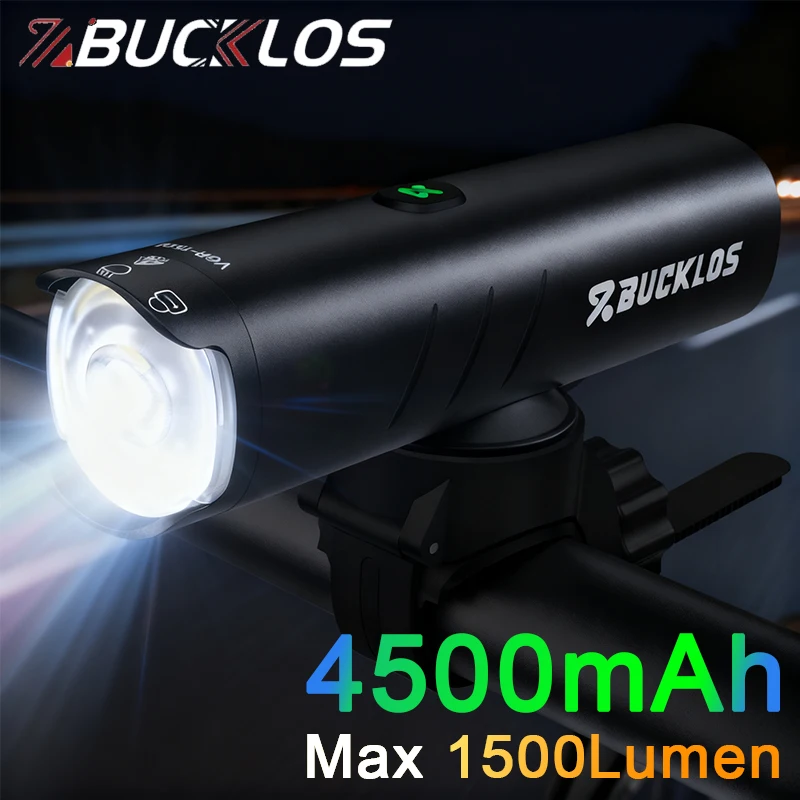 BUCKLOS 4500mAh Bicycle Lights Aluminum Alloy Bike Front Light IP66 Waterproof Bike Headlight Cycling Lamp Bicycle Accessories