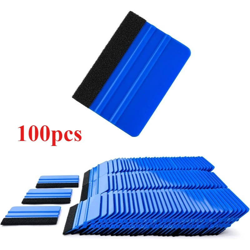 20/100pcs Squeegee -Flexible Plastic Squeegee with Fabric Felt for Vinyl Graphic Decal Installing Car Wrapping Scraper Tool image 3