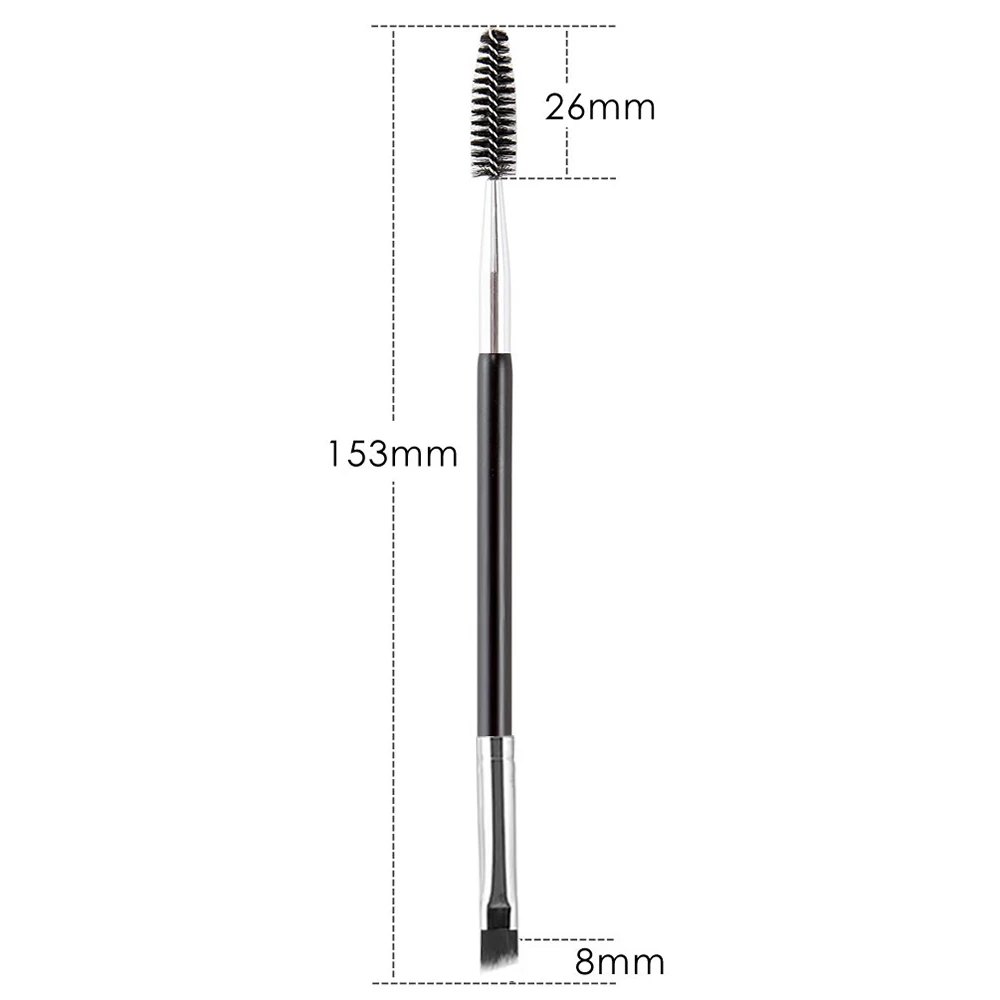 Professional Double-Ended Angled Eye Brow Brush and Spoolie Brush