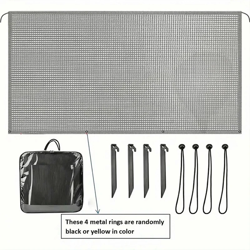 RV Awning Sunshade Kit UV Blocker Mesh Sunscreen for Camper Motorhome Complete Sun Shade Screen Kit for RV Awning