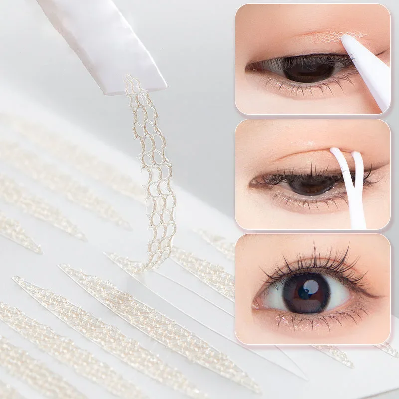 Invisible Lace Double Eyelid Sticker 2400PCS Eye Lift Strips Self-adhesive Double Eyelid Tapes Clear Beige Eye Tapes Makeup Tool