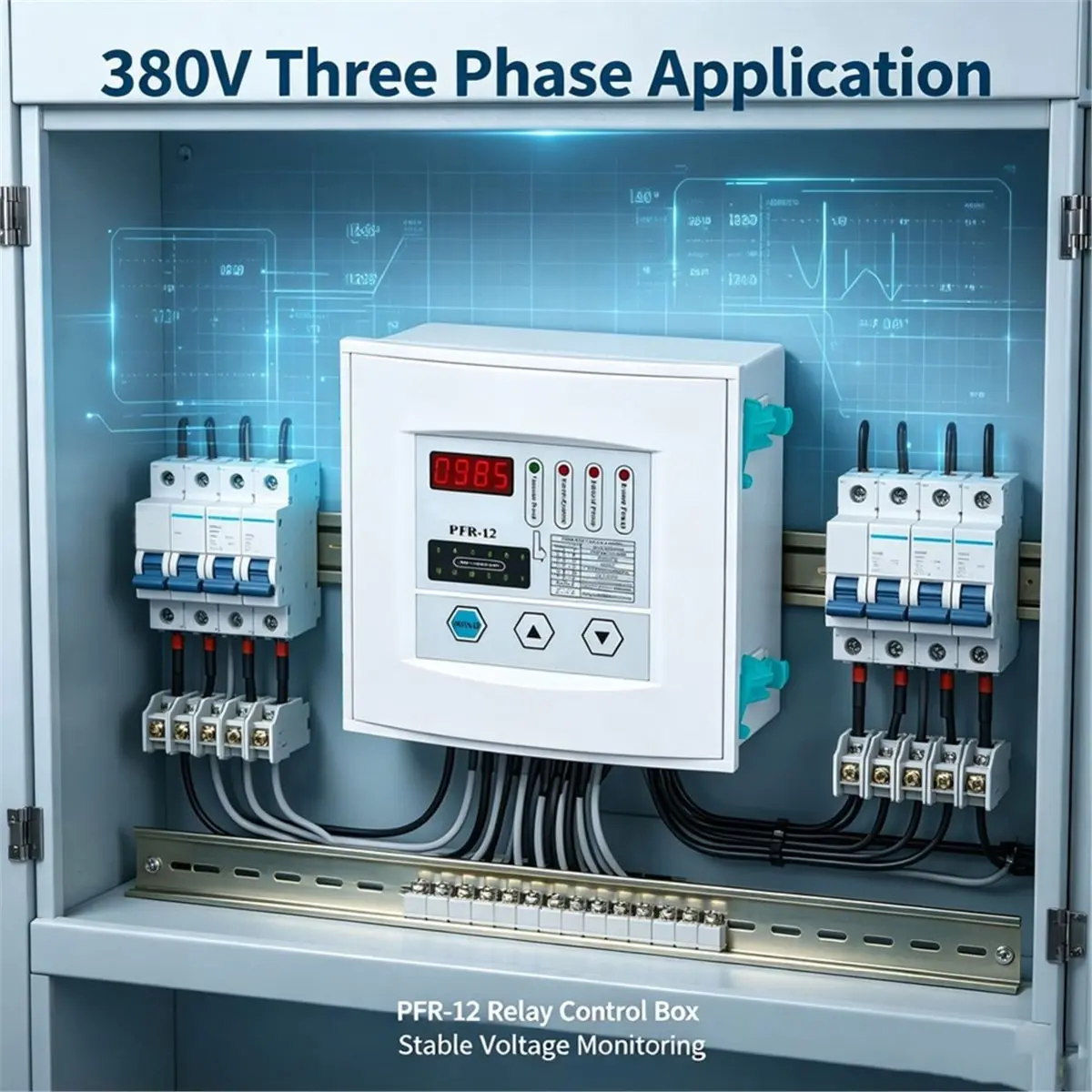 【Newest AT03】PFR-12 Solid State Relay Power Factor Controller , 12 Steps, 380VAC 50/60Hz