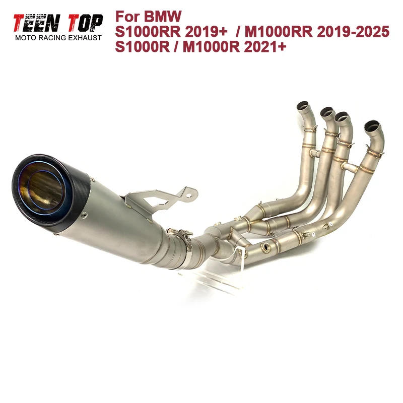 For BMW S1000RR S1000R Exhaust System M1000RR M1000R Exhaust Pipe Carbon Fiber Exhaust Muffler Slip-on Escape Moto Front Tube