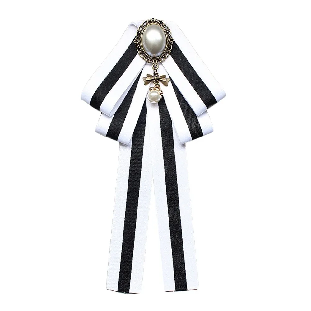 

College Style Butterfly Knot Adjustable Elastic Band Simple Slim Rhinestone Shirt Bow Tie Business Dress Solid Color