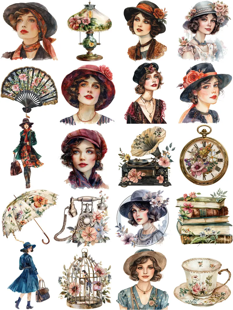 Retro British aristocratic lady Stickers Crafts And Scrapbooking stickers kids toys book Decorative sticker DIY Stationery