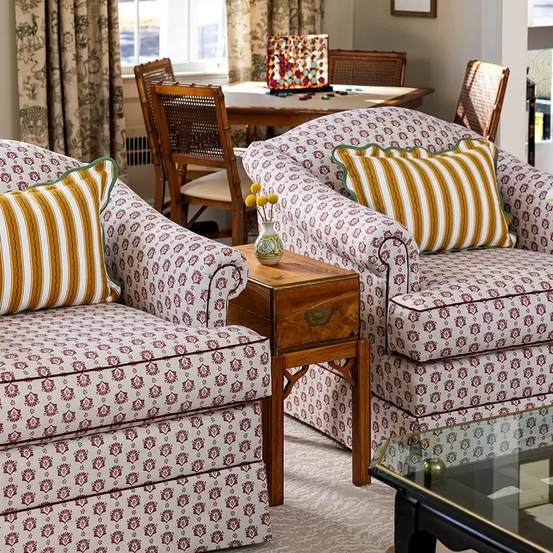 Rural Fabric Sofa Chair Solid Wood Single Seat for Small Apartment Living Room Master Bedroom Leisure Armchair