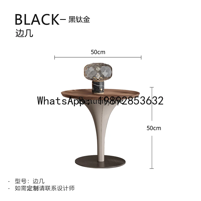 HH Light luxury North American black walnut corner villa large flat living room balcony