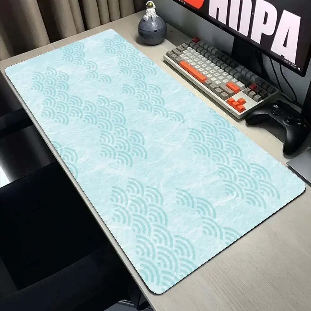 Alfombrilla de escritorio antideslizante para teclado de Gamer de oficina, alfombrilla de ratón de arte blanco de goma grande, estilo chino, accesorios para juegos