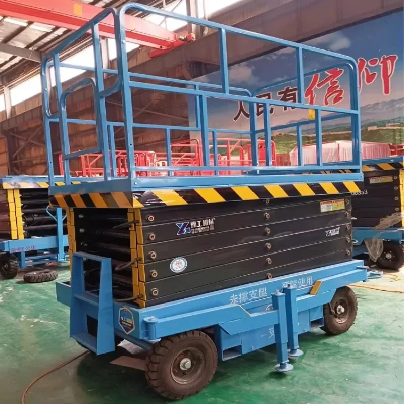 

Aerial Work Platform Lift Portable Scissor Lift Elevator Movable Hydraulic Aerial Lifting Platform 6m 8m 10m 12m