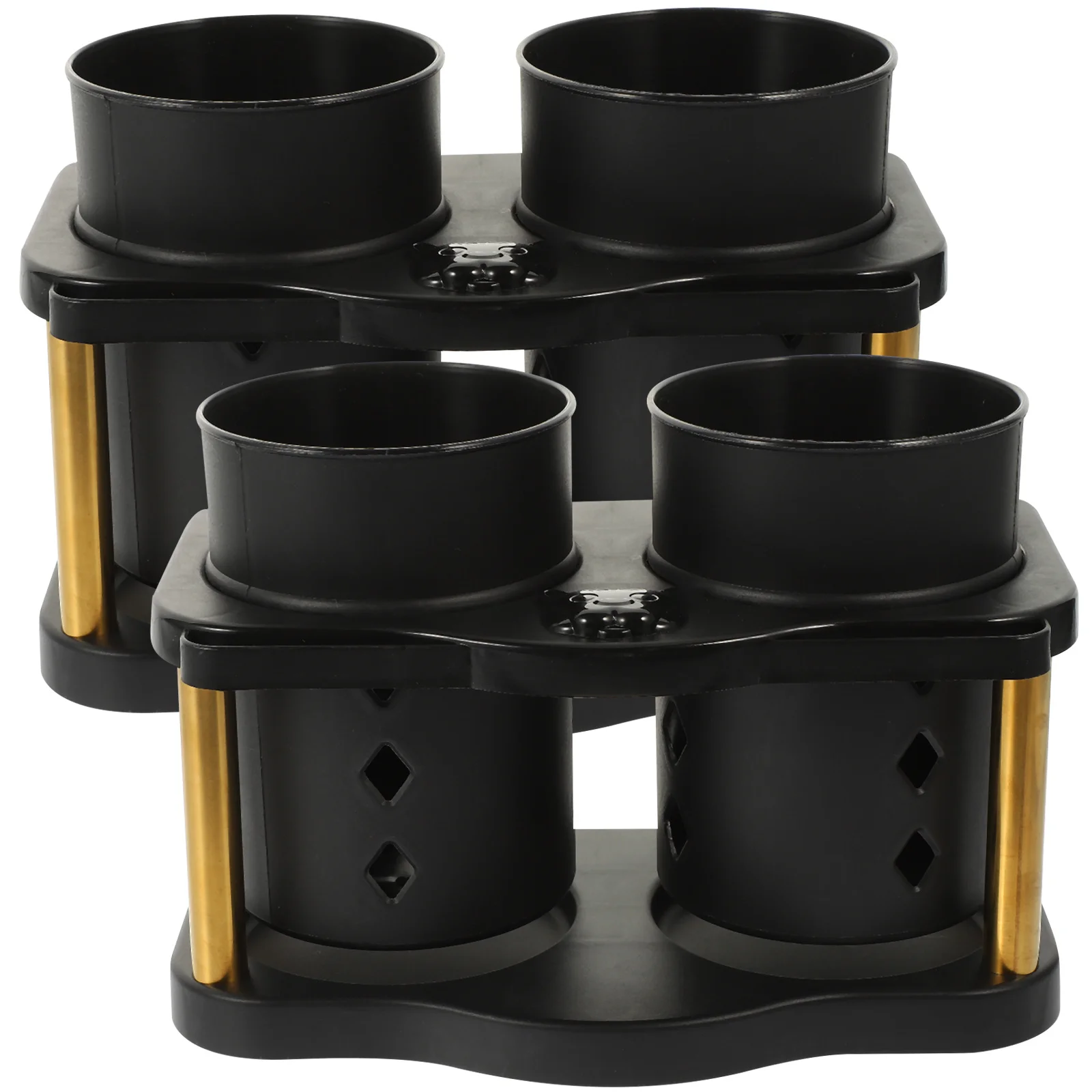 

2Pcs Kitchen Utensil Holder Stainless Steel Chopsticks Drain Organizer Multi-Function Cutlery Storage Rack Black Kitchen