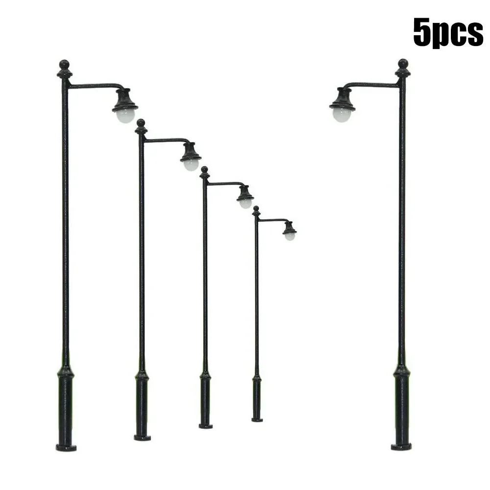 5Pcs Warm White Model Street Lights Layout Lamppost Railway Train Garden Playground Scenery LED Lamps Lighting 1:87 HO Scale LED