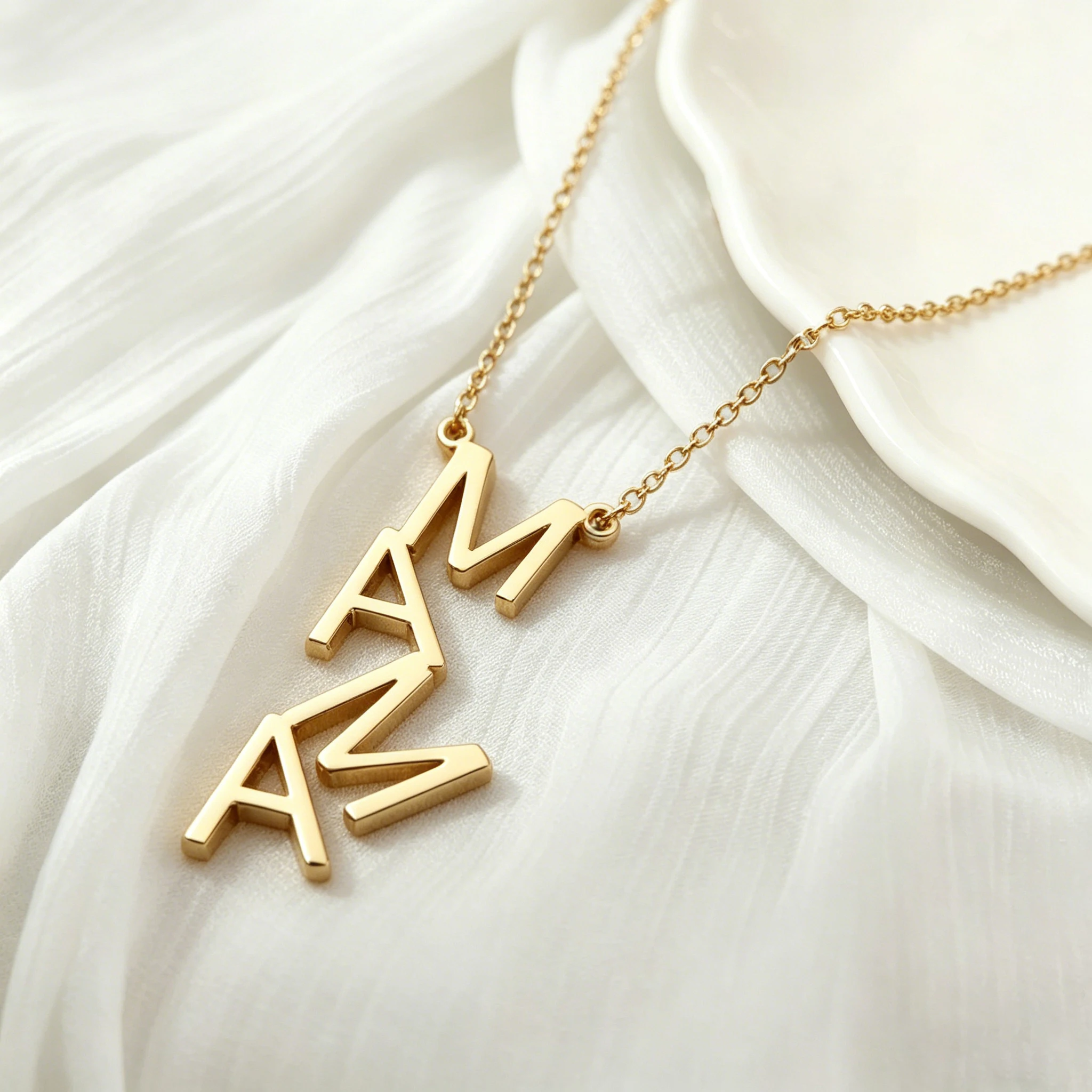

Personalized Large Letter Name Necklace Simple Customized Stainless Steel Collar Chain Gift for Women Anniversary Jewelry