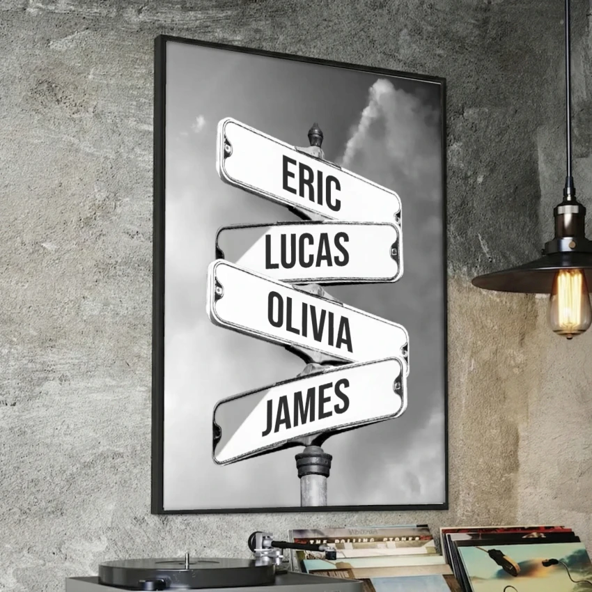 Personalized Family Name - Custom Street Name & Surname Sign Suitable for Living Room, Bedroom, Home Office Decor