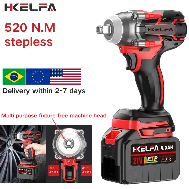 520N.M Brushless Electric Impact Wrench Cordless Electric Wrench 1/2 inch for Makita 21V Battery Screwdriver Power Tools